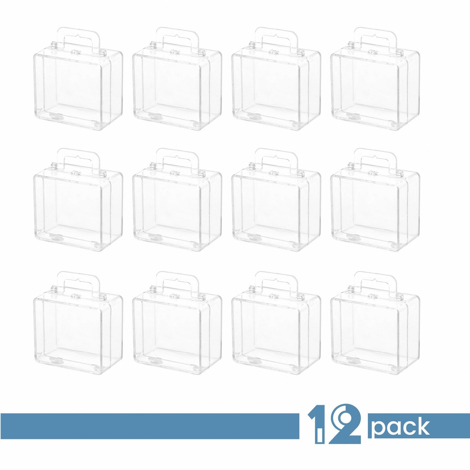 Suitcase Shaped Acrylic Candy Boxes 12 Pack 2.55"X1.96"X1.18"