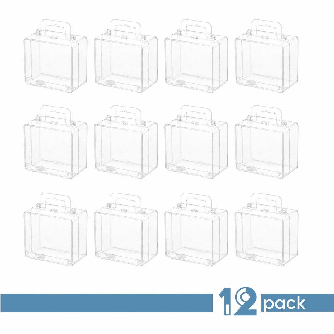 Suitcase Shaped Acrylic Candy Boxes 12 Pack 2.55"X1.96"X1.18"