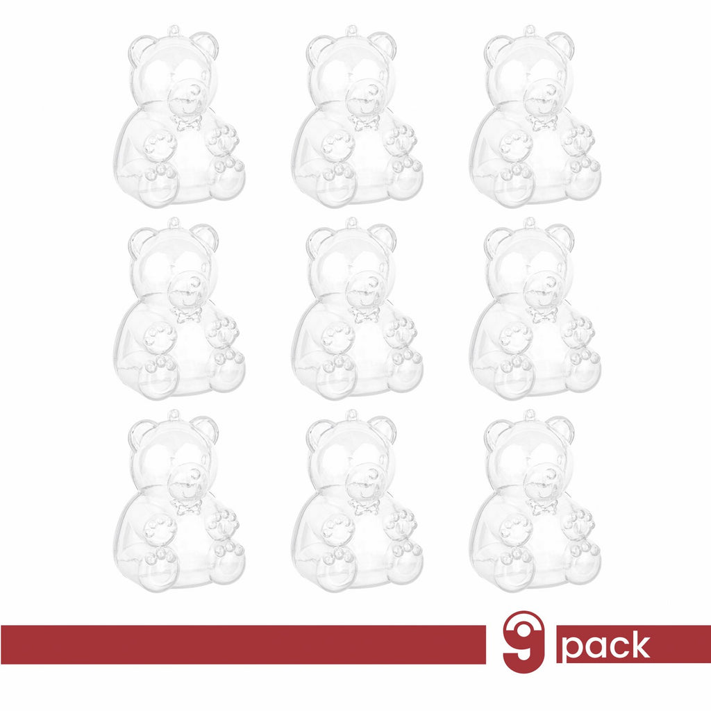 Large Bear Shaped Acrylic Candy Boxes 9 Pack 2.83"X1.18"X4.33"