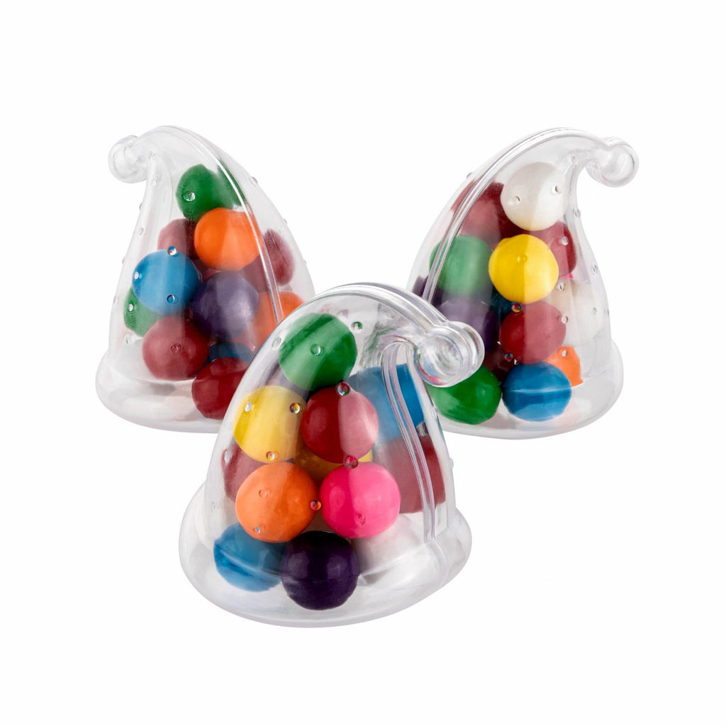 Elf Hat Shaped Acrylic Candy Boxes 12 Pack 2.16"X2.95"