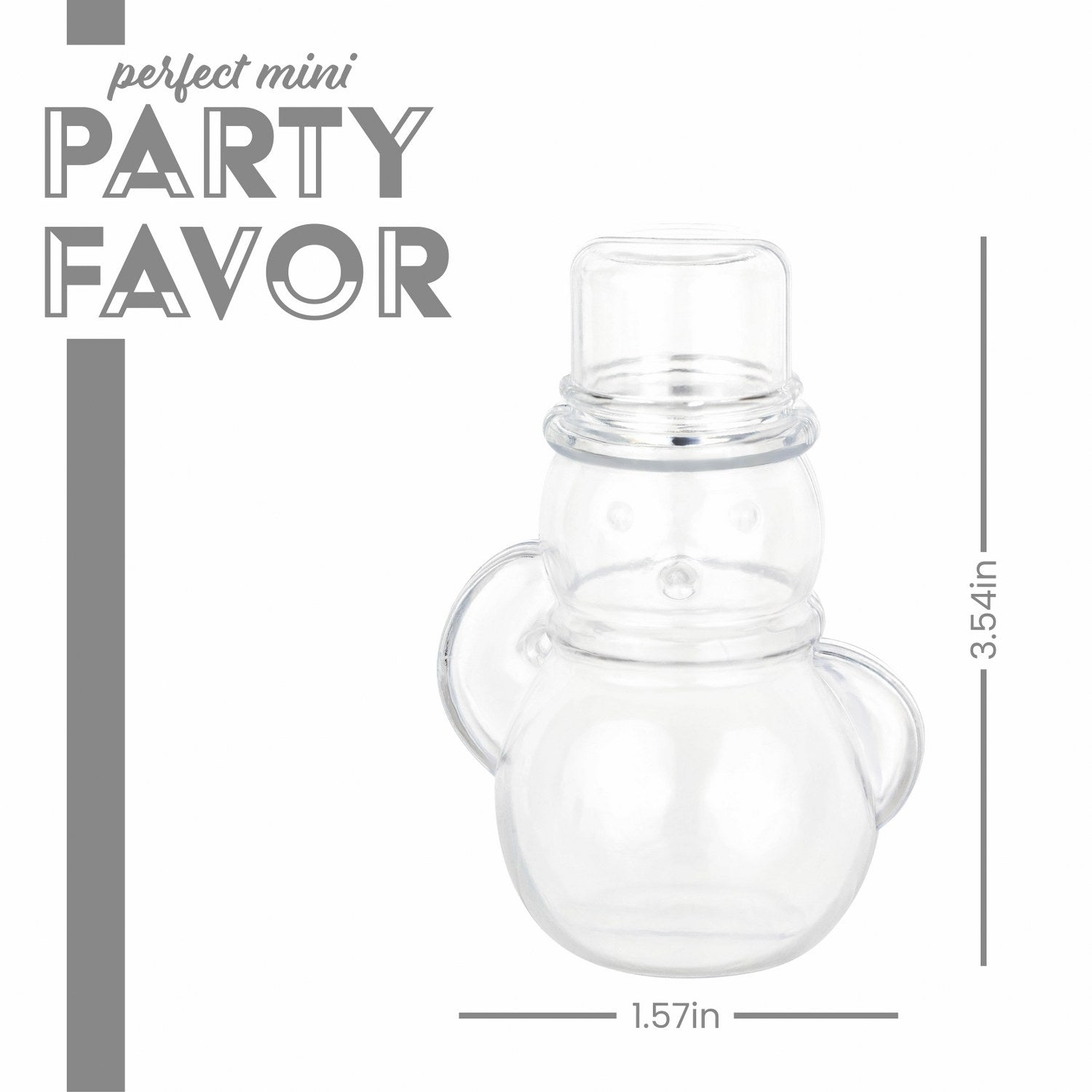 Snowman Shaped Acrylic Candy Boxes 12 Pack 1.57"X3.54"