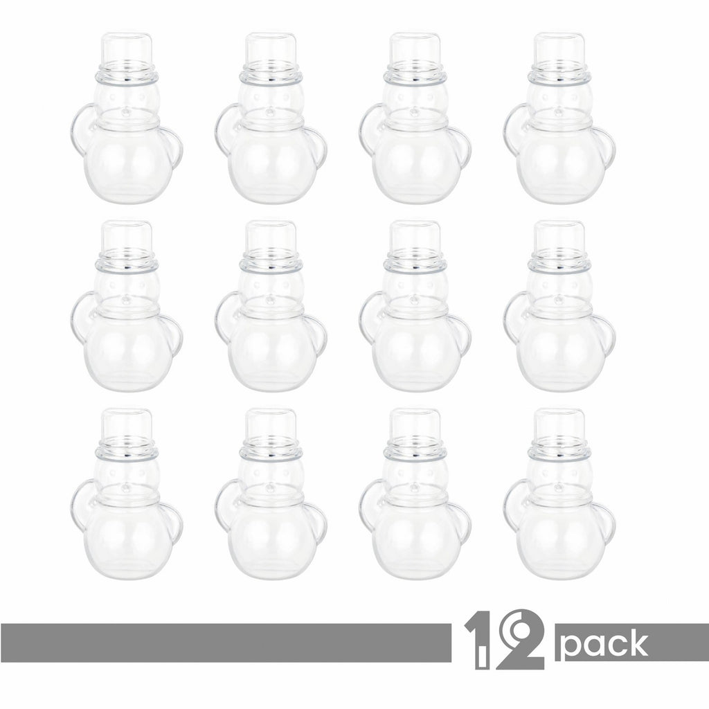 Snowman Shaped Acrylic Candy Boxes 12 Pack 1.57"X3.54"