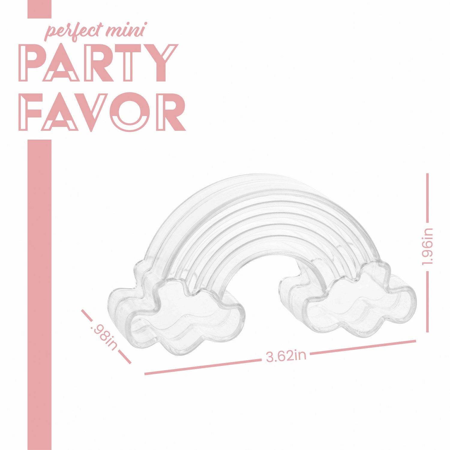 Rainbow Shaped Acrylic Candy Boxes 12 Pack 3.62"X1.96"X0.98"