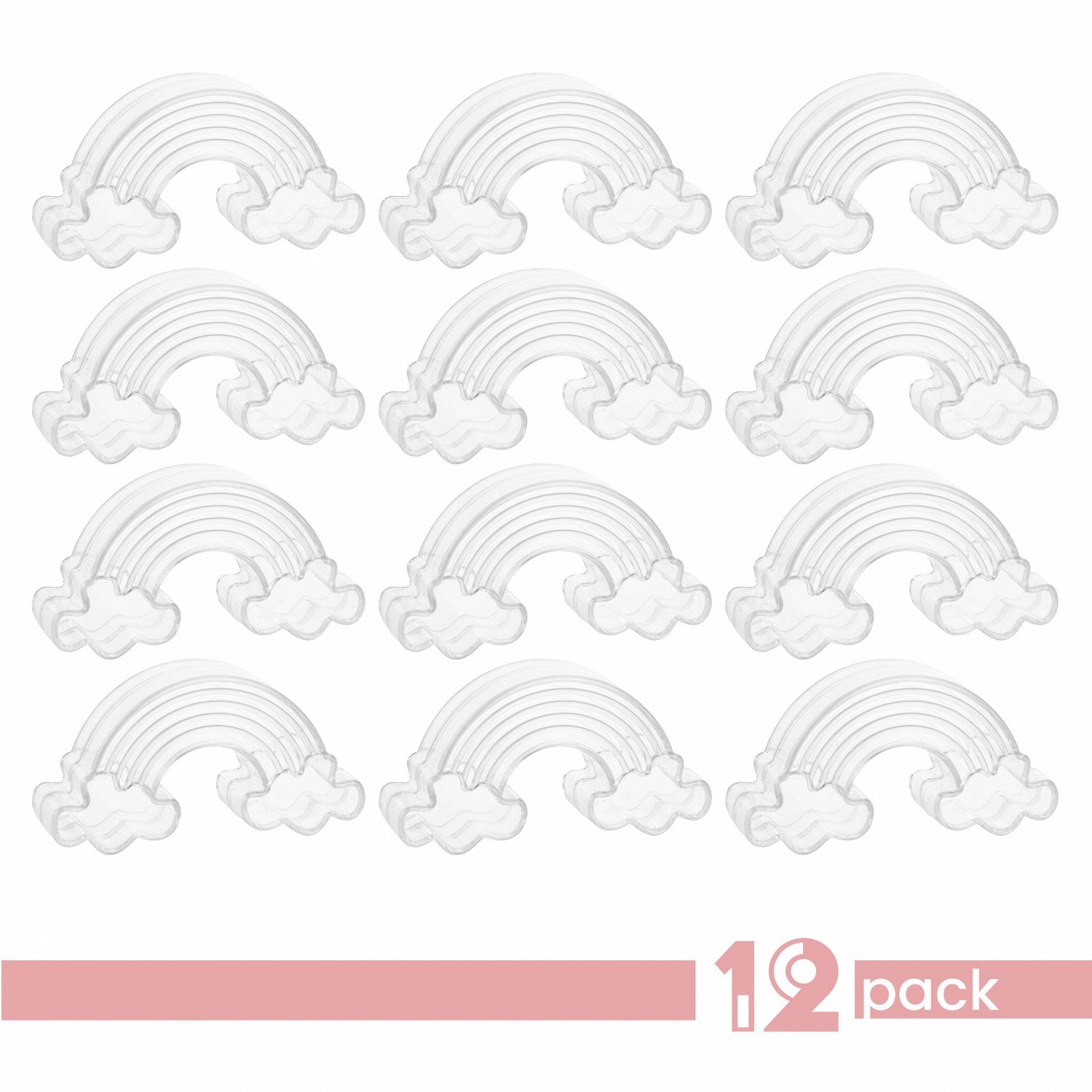 Rainbow Shaped Acrylic Candy Boxes 12 Pack 3.62"X1.96"X0.98"