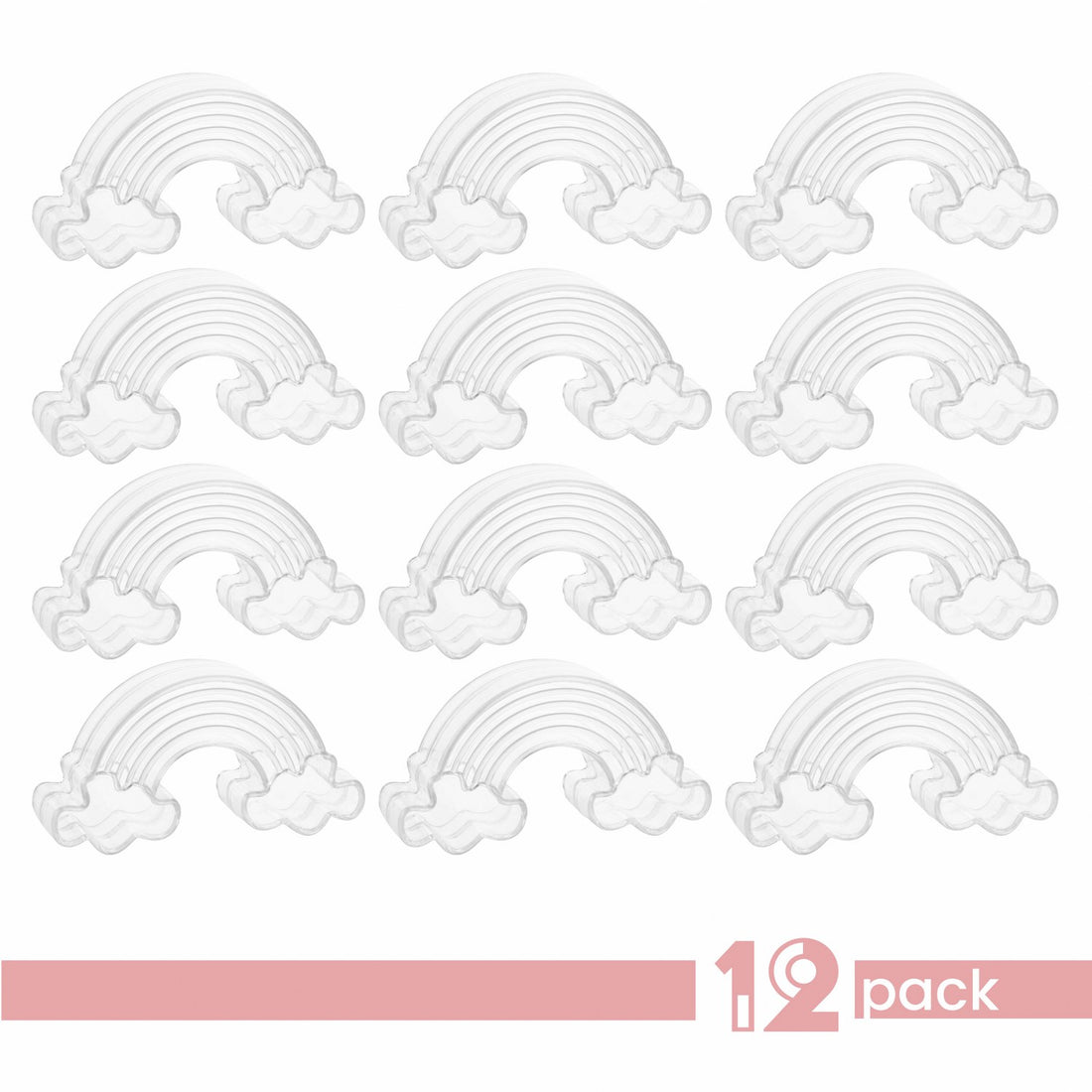 Rainbow Shaped Acrylic Candy Boxes 12 Pack 3.62"X1.96"X0.98"
