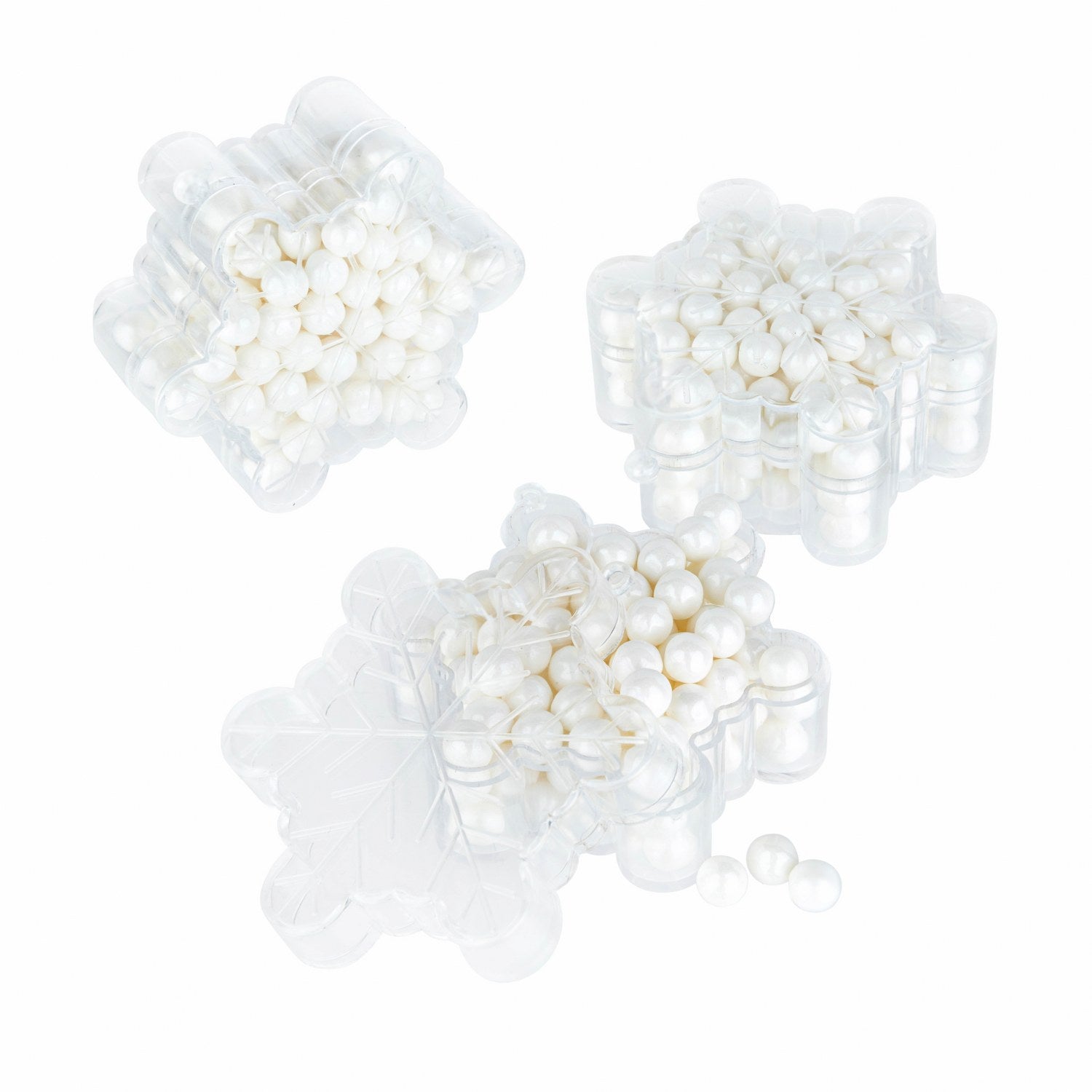 Snowflake Shaped Acrylic Candy Boxes 12 Pack 2.36"X2.36"X0.98"