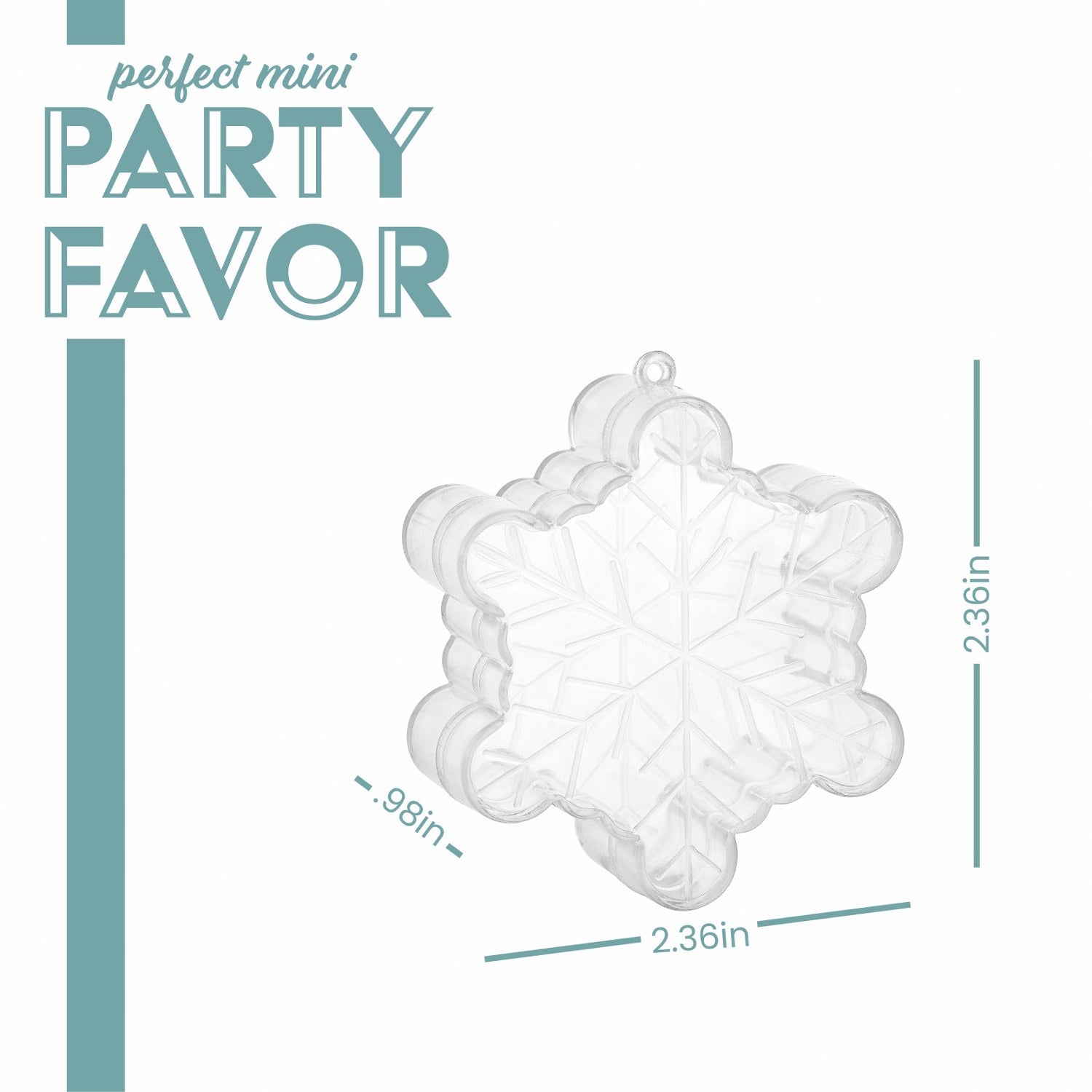 Snowflake Shaped Acrylic Candy Boxes 12 Pack 2.36"X2.36"X0.98"