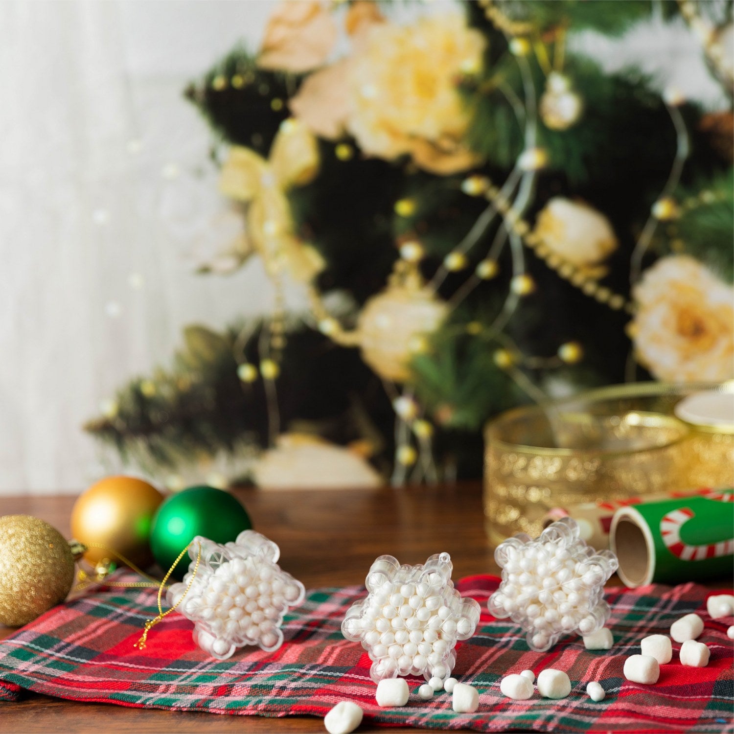 Snowflake Shaped Acrylic Candy Boxes 12 Pack 2.36"X2.36"X0.98"