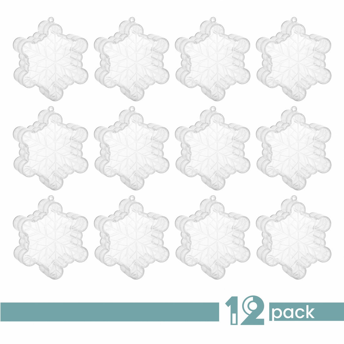 Snowflake Shaped Acrylic Candy Boxes 12 Pack 2.36"X2.36"X0.98"