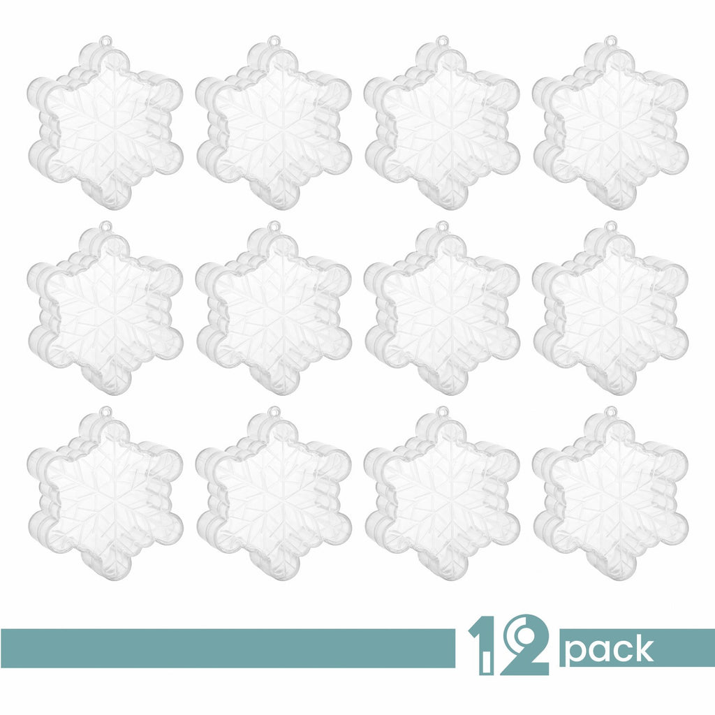 Snowflake Shaped Acrylic Candy Boxes 12 Pack 2.36"X2.36"X0.98"