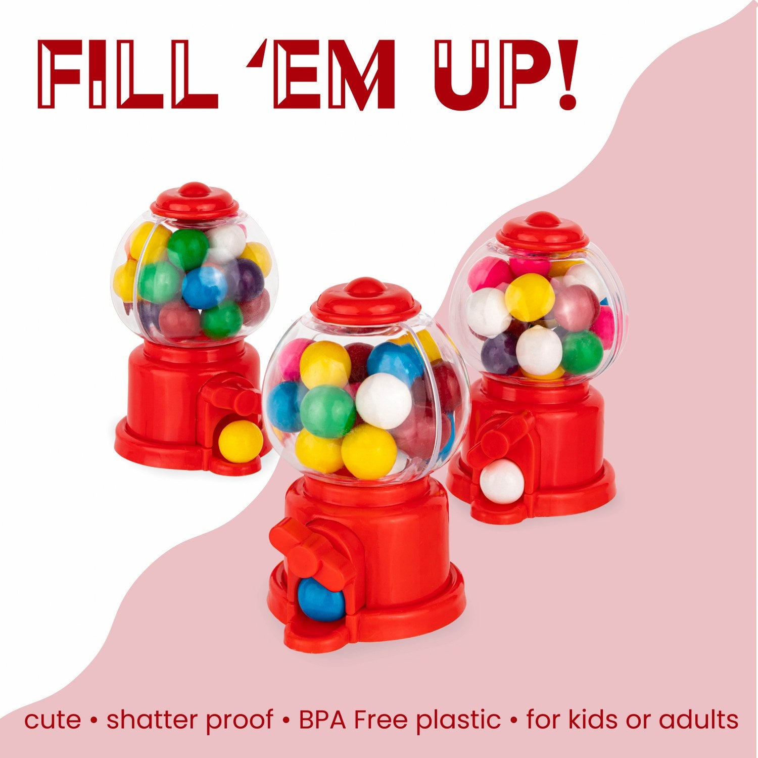 Gumball Machine Shaped Acrylic Candy Boxes 8 Pack 2.36"X3.75"