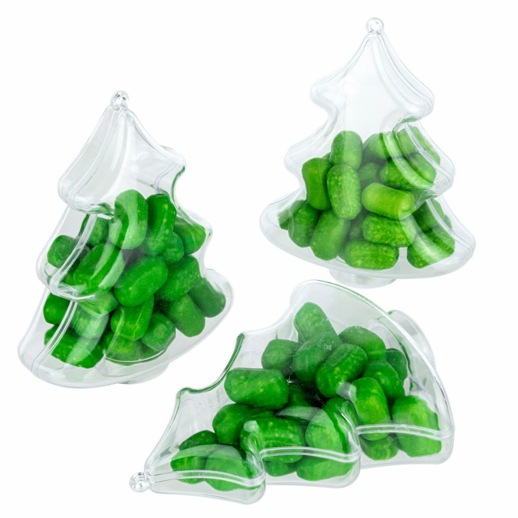 Christmas Tree Shaped Acrylic Candy Boxes 12 Pack 4.5"X3.75"X2"