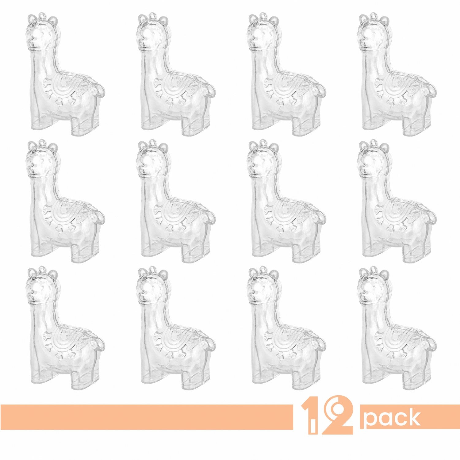 Alpaca Shaped Acrylic Candy Boxes 12 Pack 3.75"X2.64"X1.5"