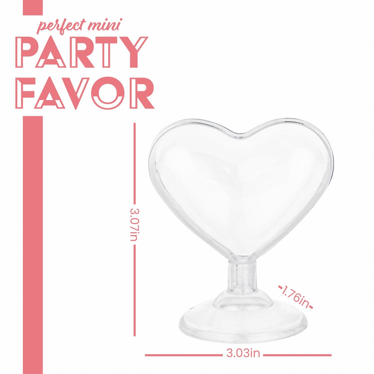 Heart Shaped Acrylic Candy Boxes 12 Pack 3.07"X3.03"X1.76"