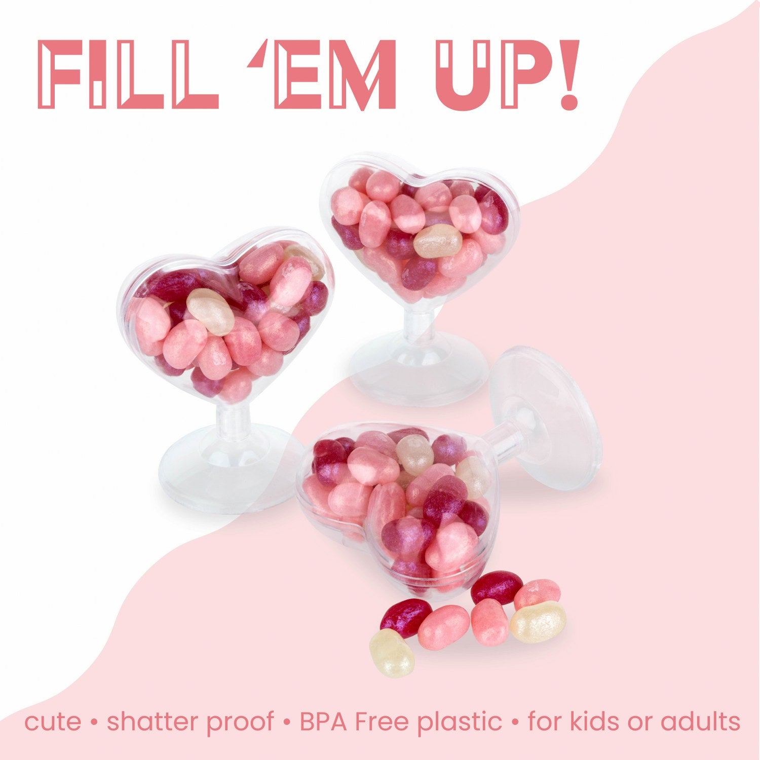 Heart Shaped Acrylic Candy Boxes 12 Pack 3.07"X3.03"X1.76"