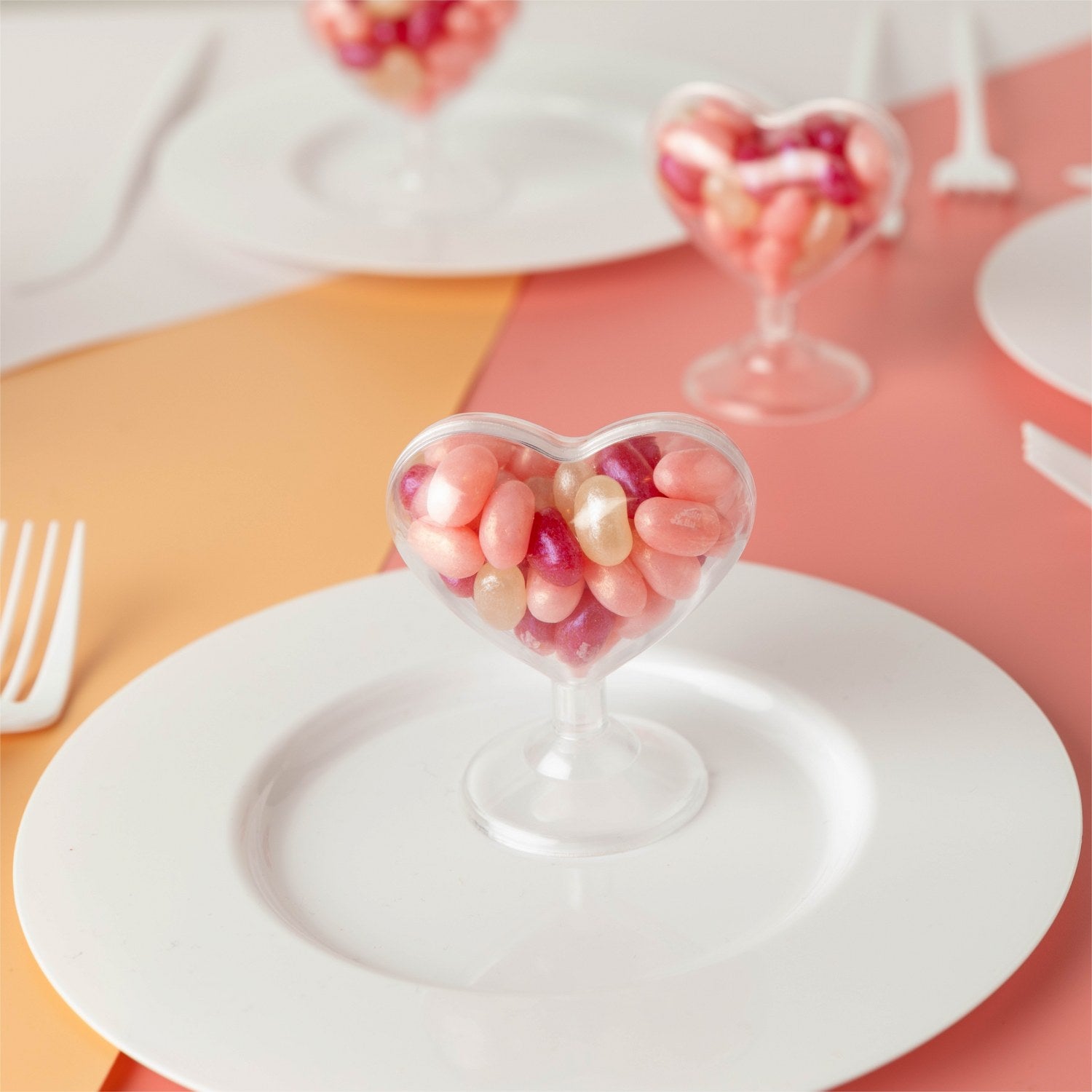 Heart Shaped Acrylic Candy Boxes 12 Pack 3.07"X3.03"X1.76"