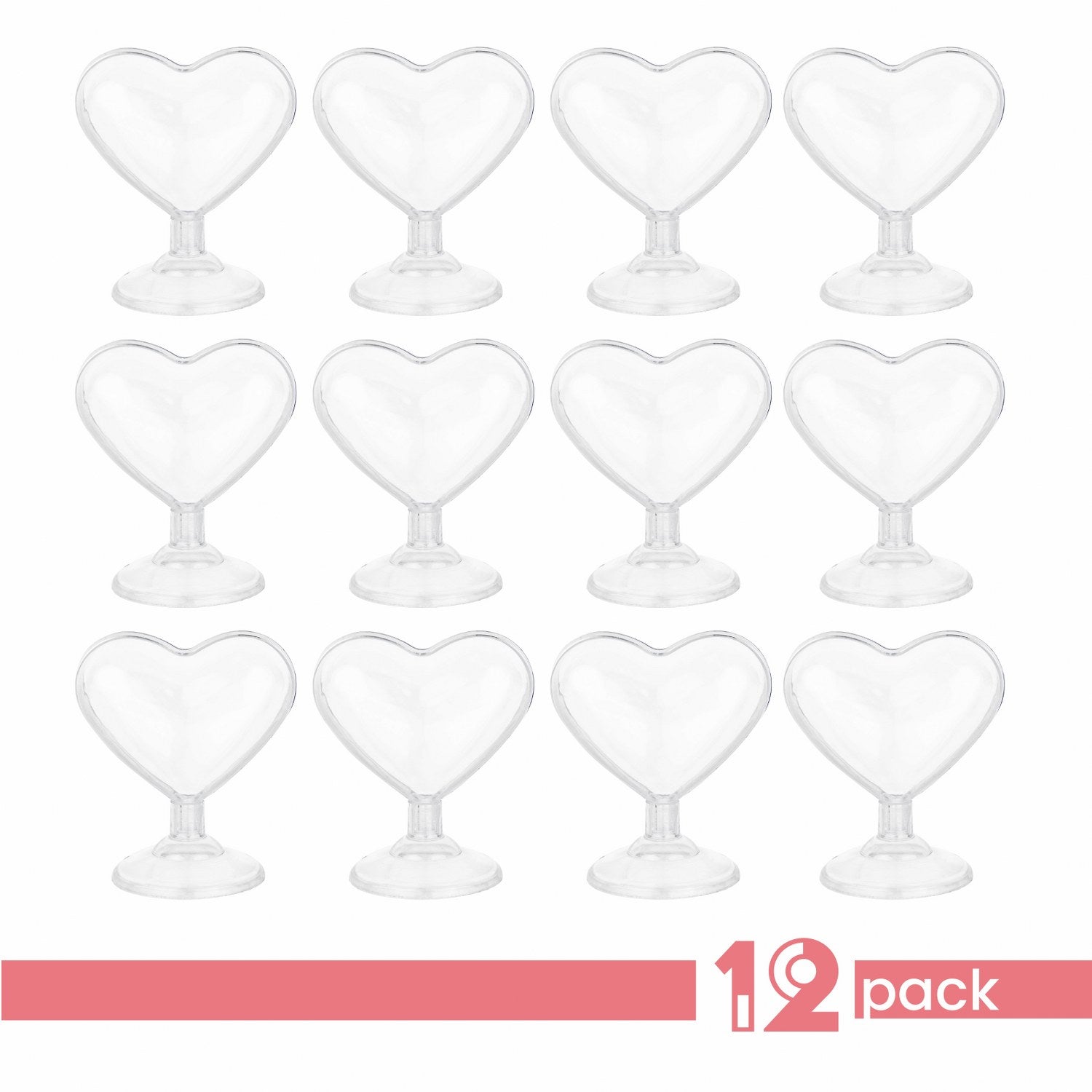 Heart Shaped Acrylic Candy Boxes 12 Pack 3.07"X3.03"X1.76"