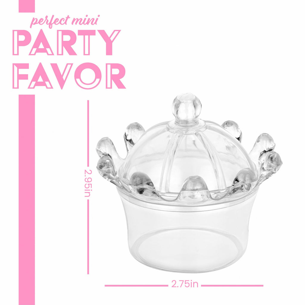 Crown Shaped Acrylic Candy Boxes 8 Pack 2.95"X2.75"
