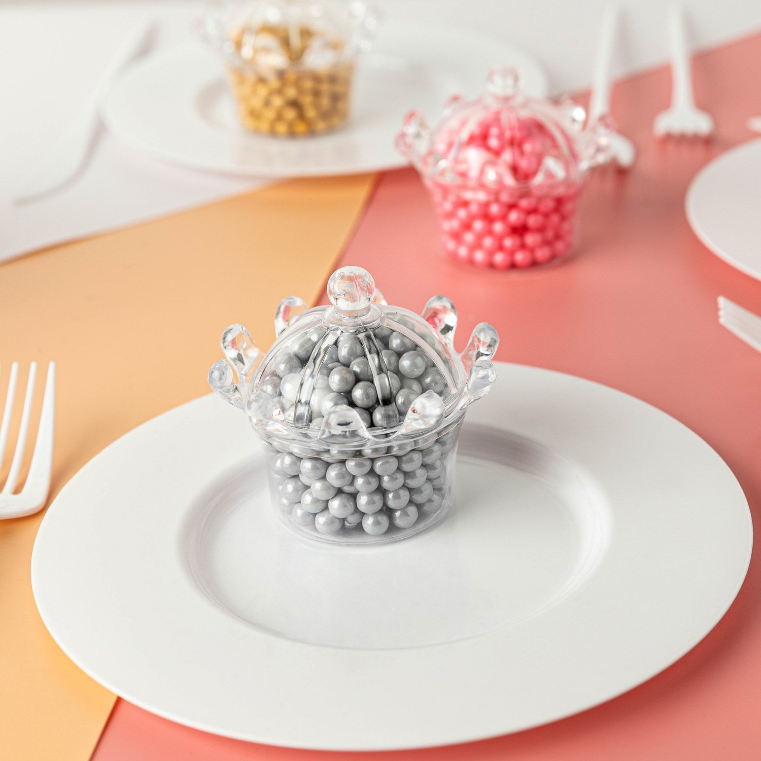 Crown Shaped Acrylic Candy Boxes 8 Pack 2.95"X2.75"