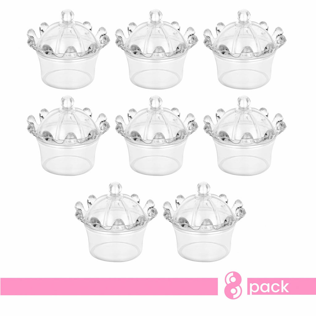 Crown Shaped Acrylic Candy Boxes 8 Pack 2.95"X2.75"