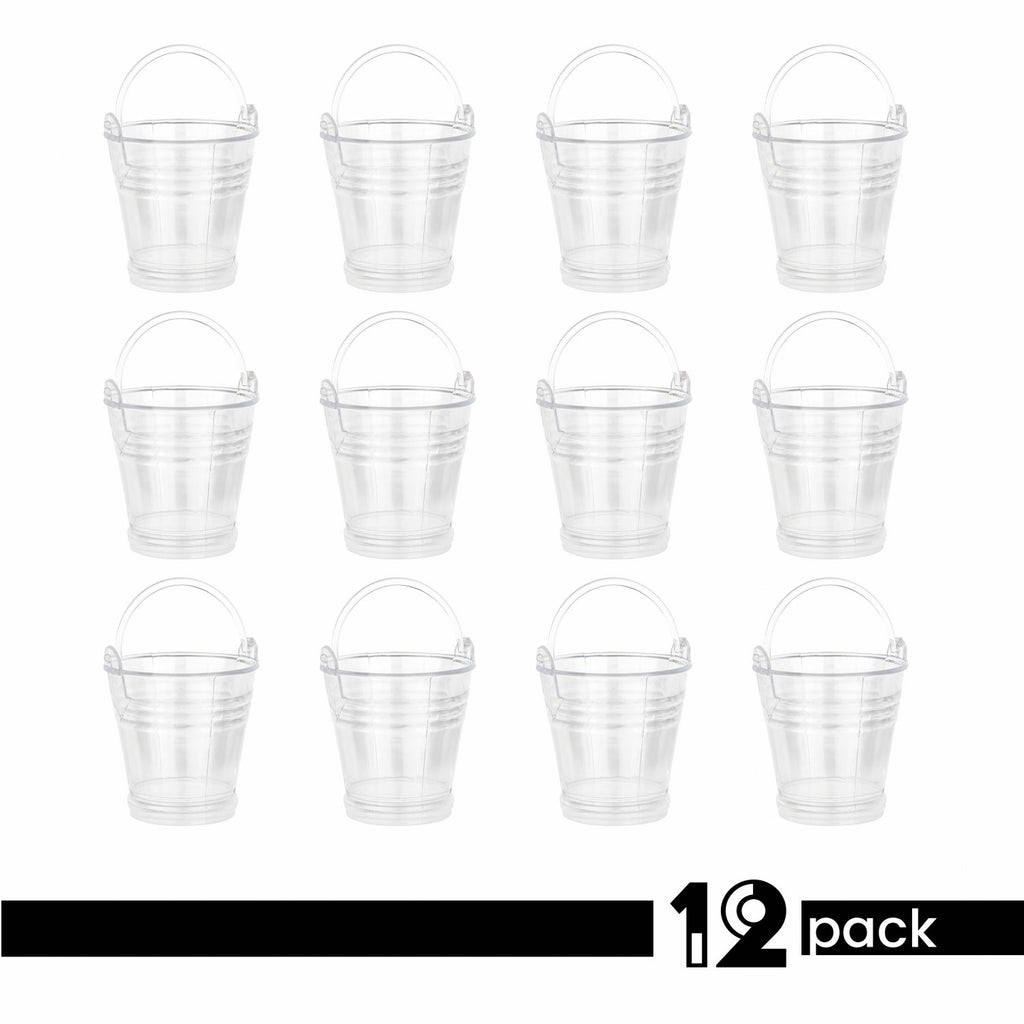 Pail Shaped Acrylic Candy Boxes 12 Pack 2.16"X2.5"