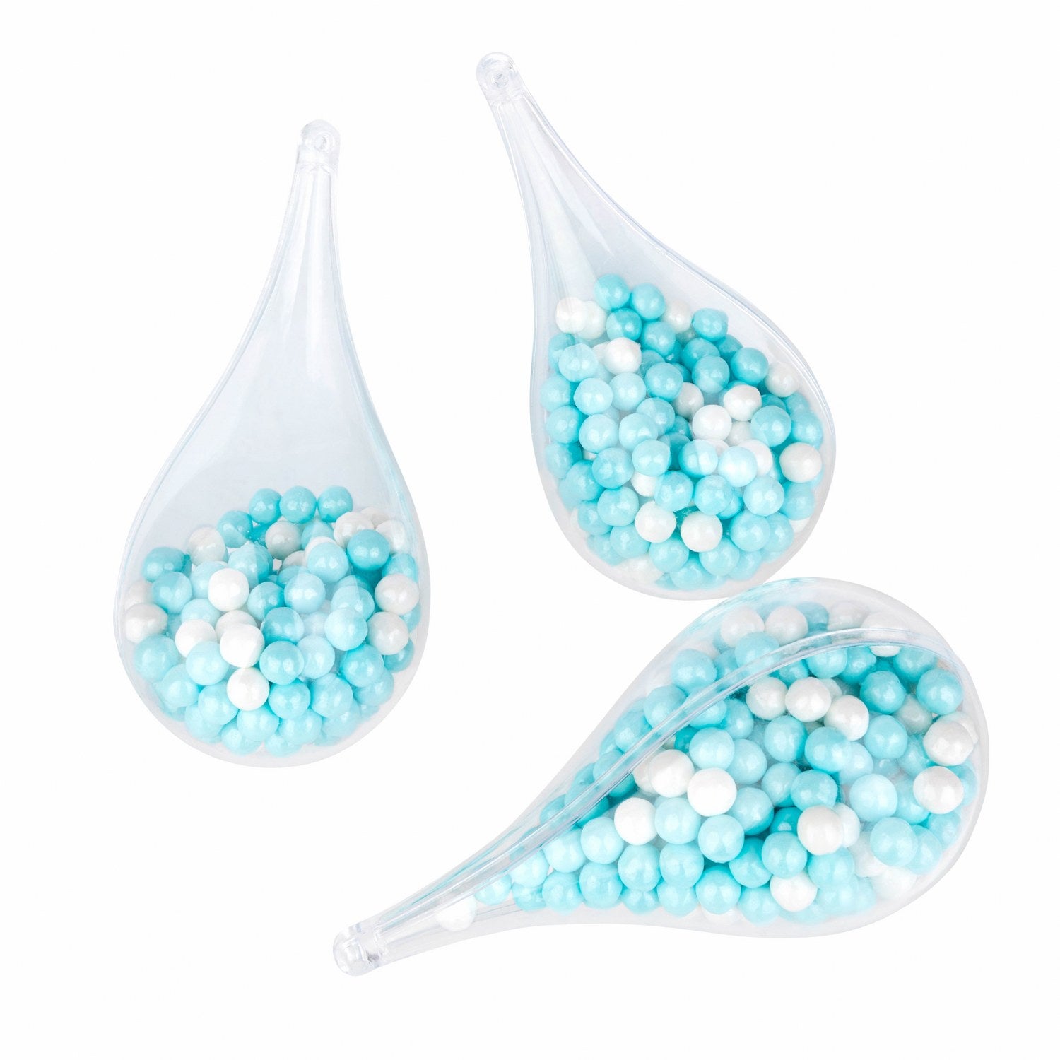 Tear Drop Shaped Acrylic Candy Boxes 12 Pack 4.34"X2.14"