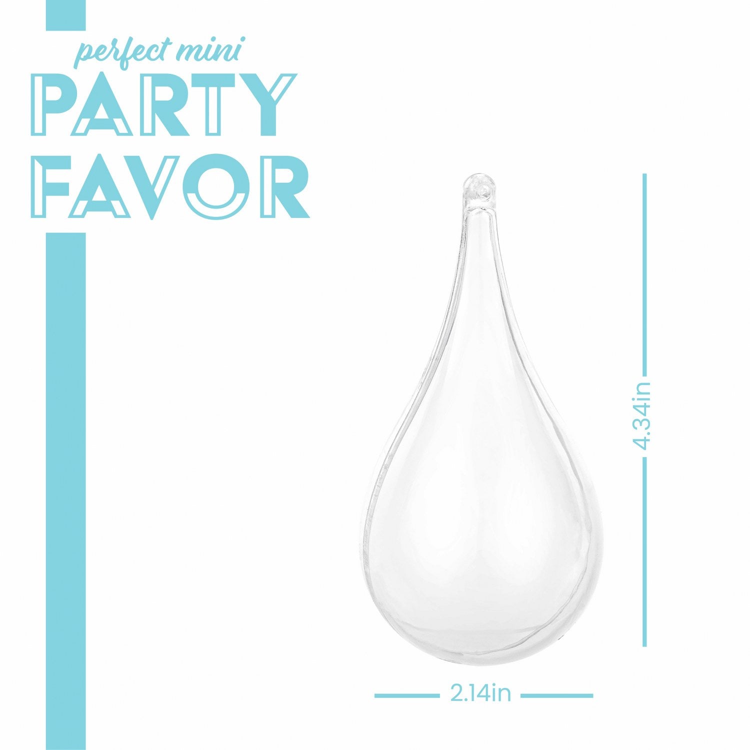 Tear Drop Shaped Acrylic Candy Boxes 12 Pack 4.34"X2.14"