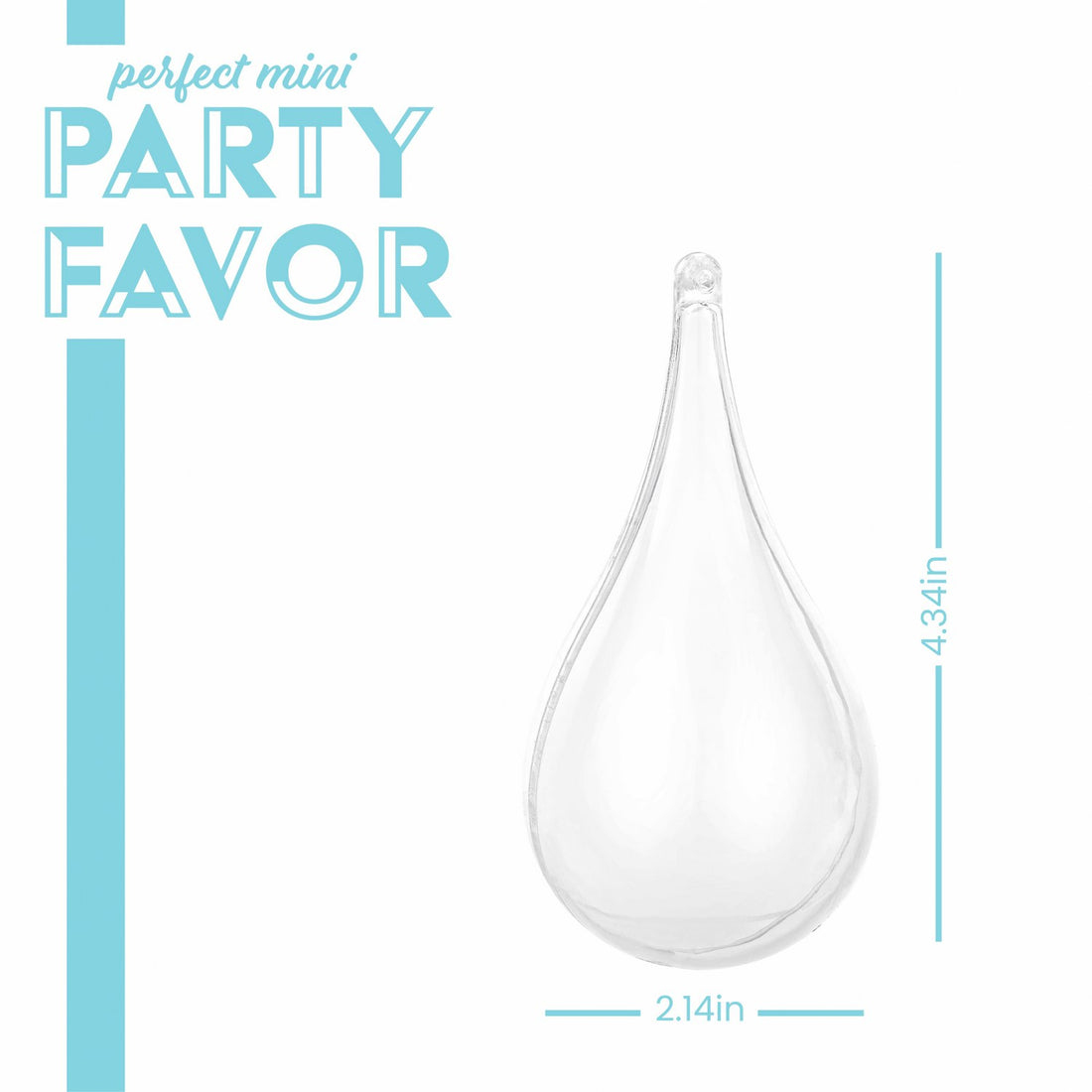 Tear Drop Shaped Acrylic Candy Boxes 12 Pack 4.34"X2.14"