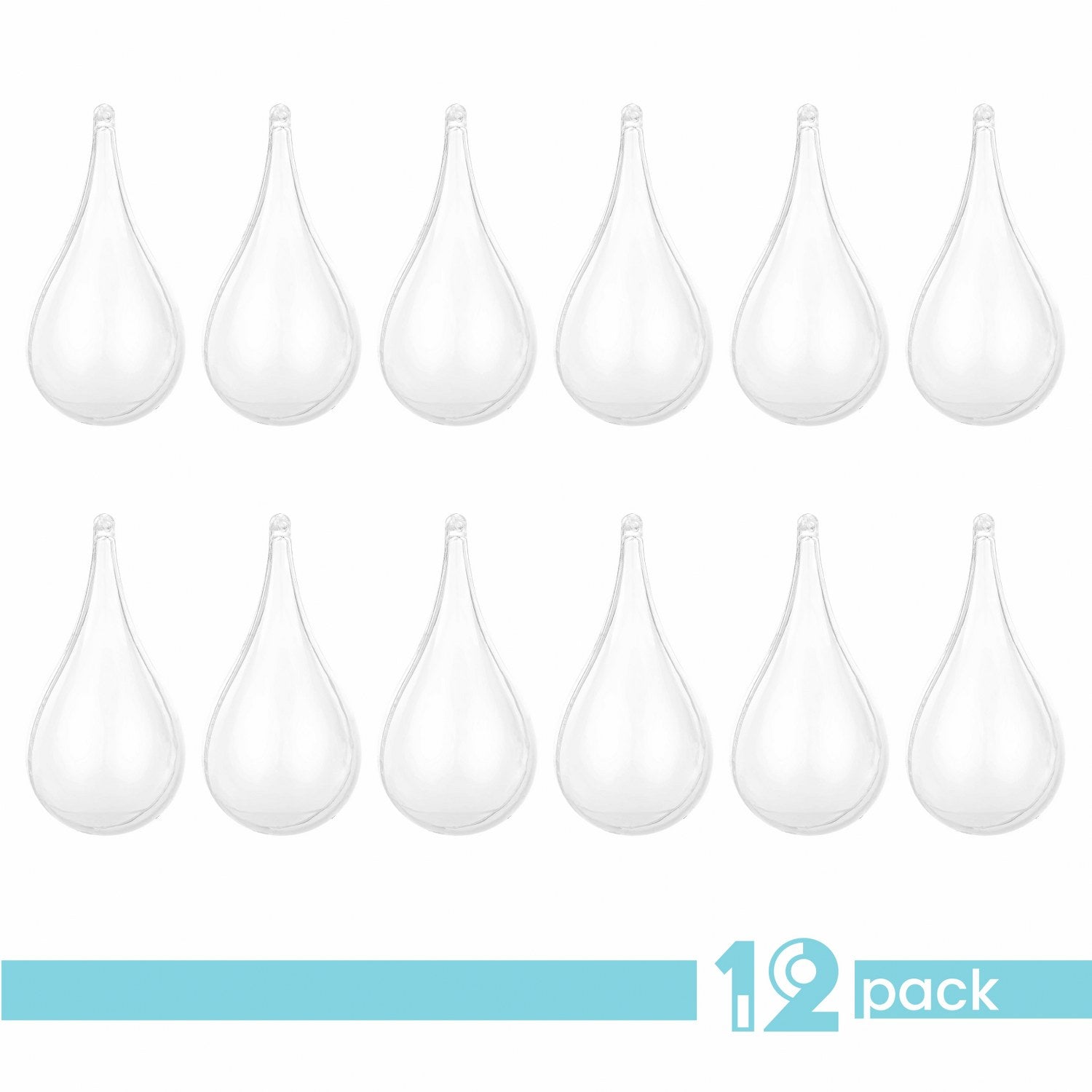 Tear Drop Shaped Acrylic Candy Boxes 12 Pack 4.34"X2.14"