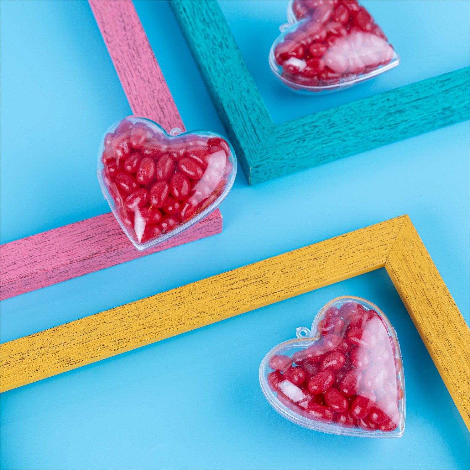 Heart Shaped Acrylic Candy Boxes 12 Pack 2.51"X2.08"X1.18"