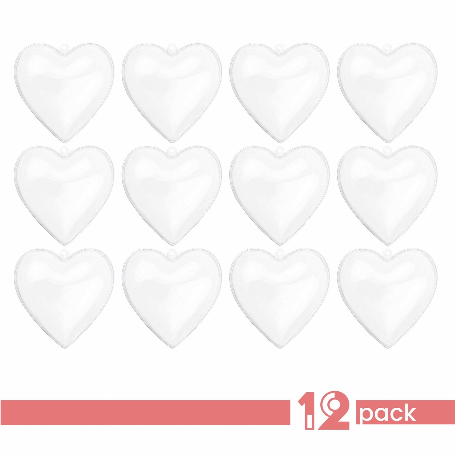 Heart Shaped Acrylic Candy Boxes 12 Pack 2.51"X2.08"X1.18"