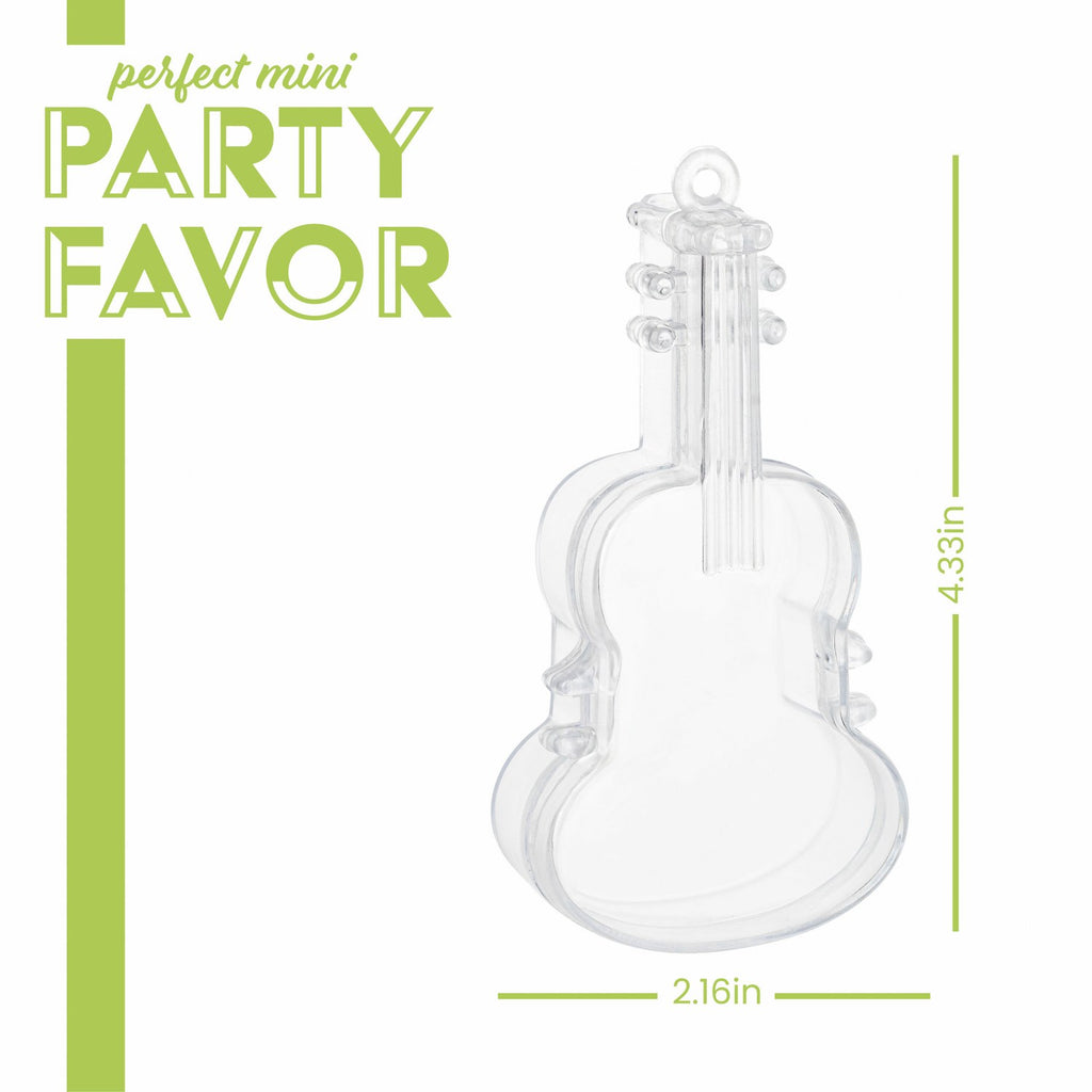 Violin Shaped Acrylic Candy Boxes 12 Pack 2.16"X4.33"