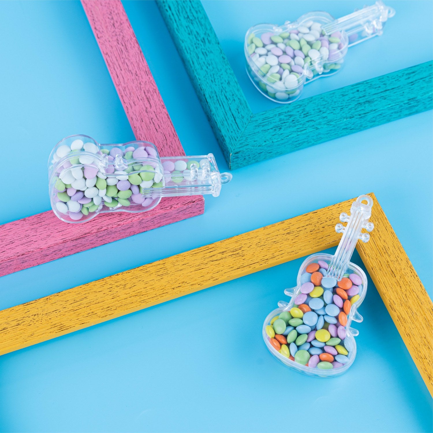 Violin Shaped Acrylic Candy Boxes 12 Pack 2.16"X4.33"