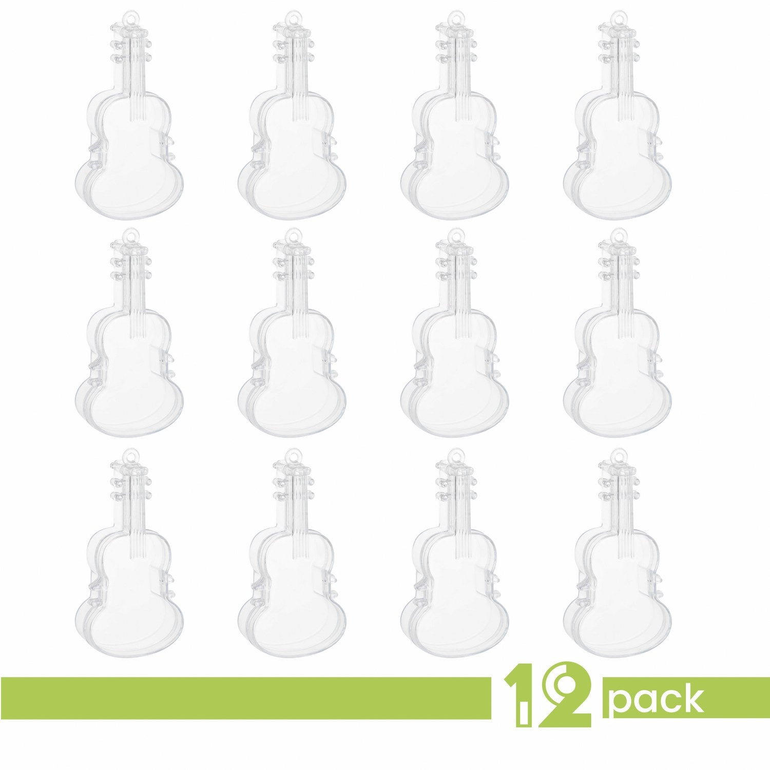 Violin Shaped Acrylic Candy Boxes 12 Pack 2.16"X4.33"