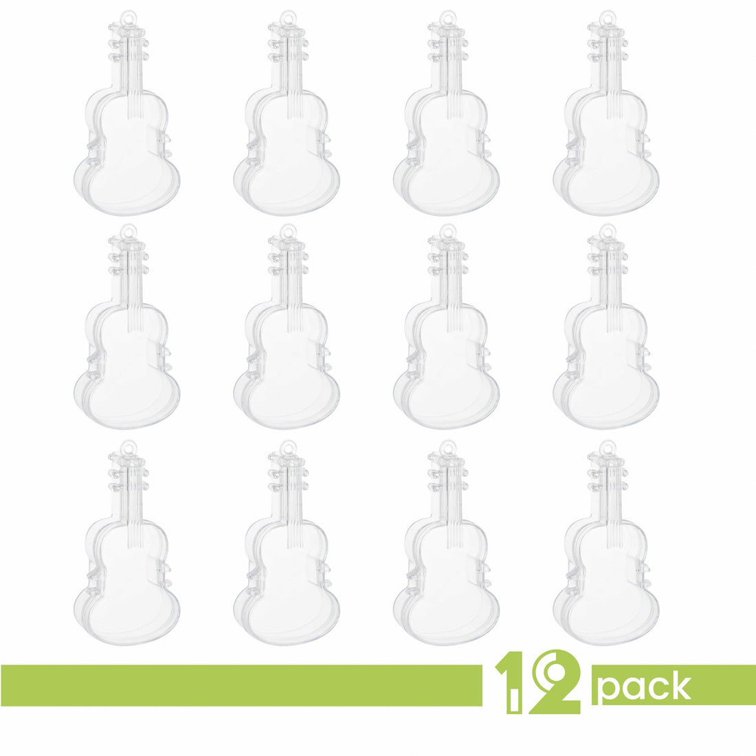 Violin Shaped Acrylic Candy Boxes 12 Pack 2.16"X4.33"