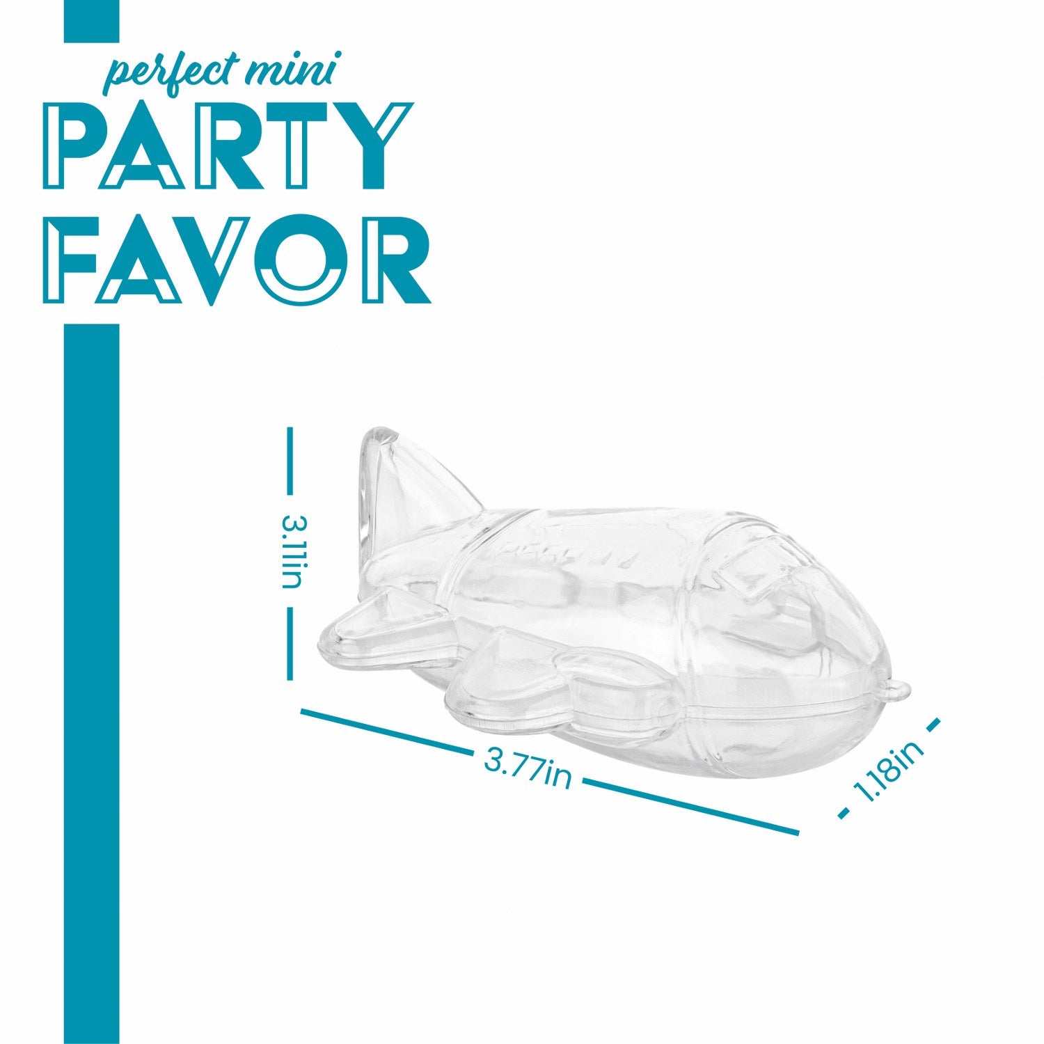 Airplane Shaped Acrylic Candy Boxes 12 Pack 3.77"x3.11"x1.18"