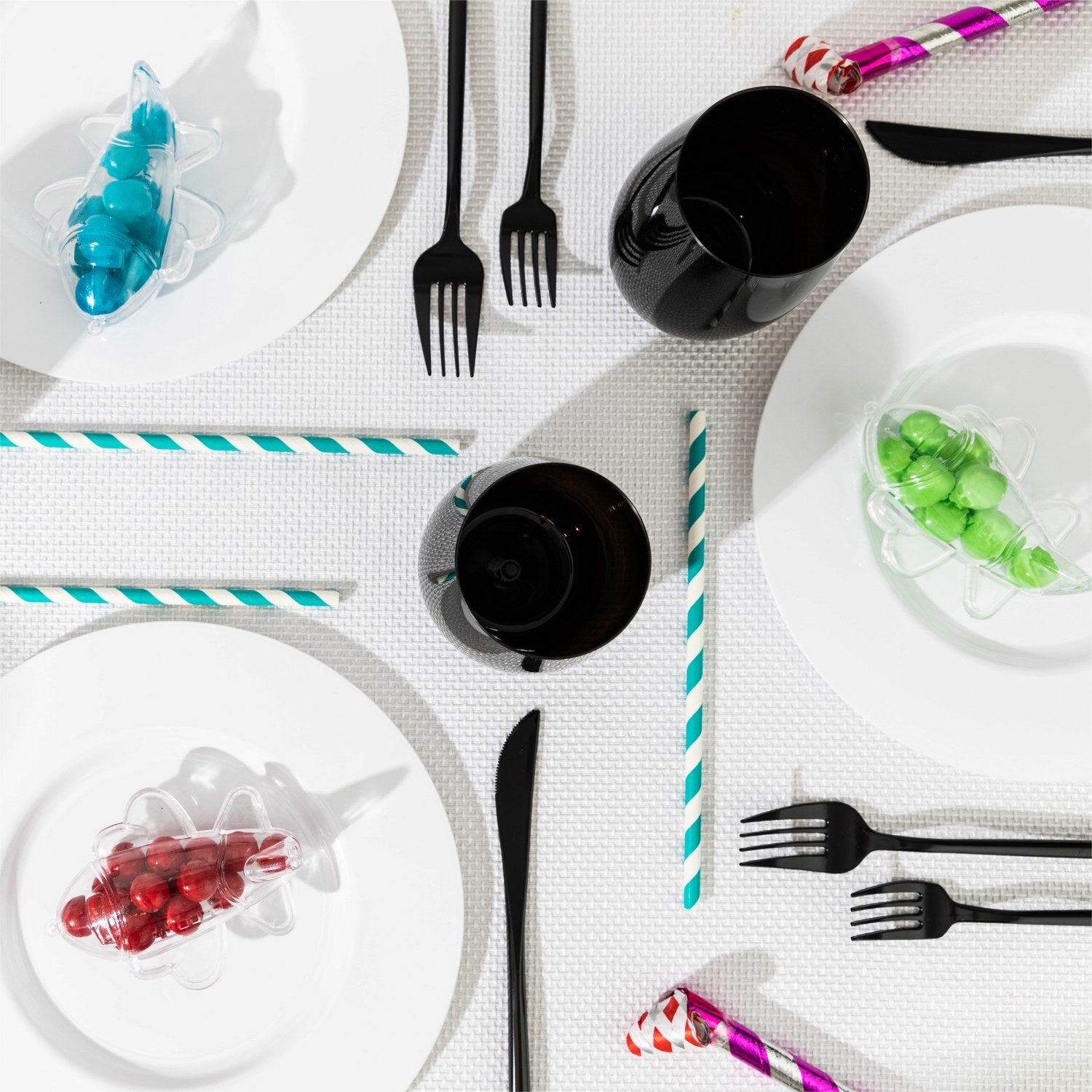 Airplane Shaped Acrylic Candy Boxes 12 Pack 3.77"x3.11"x1.18"