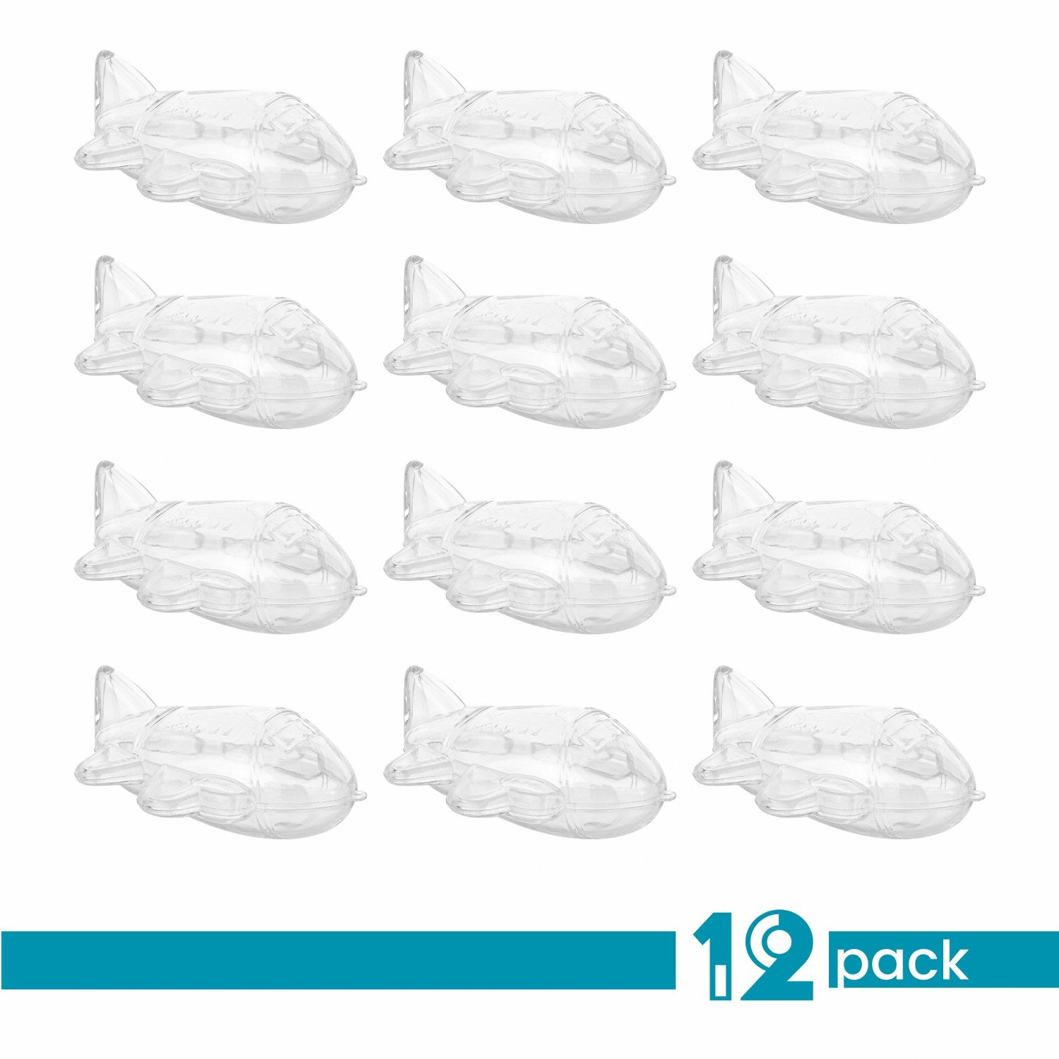 Airplane Shaped Acrylic Candy Boxes 12 Pack 3.77"x3.11"x1.18"