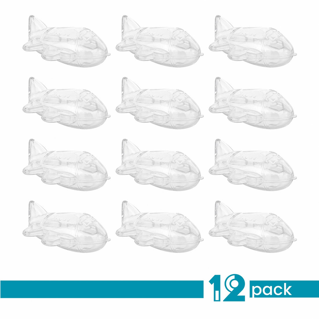Airplane Shaped Acrylic Candy Boxes 12 Pack 3.77"x3.11"x1.18"