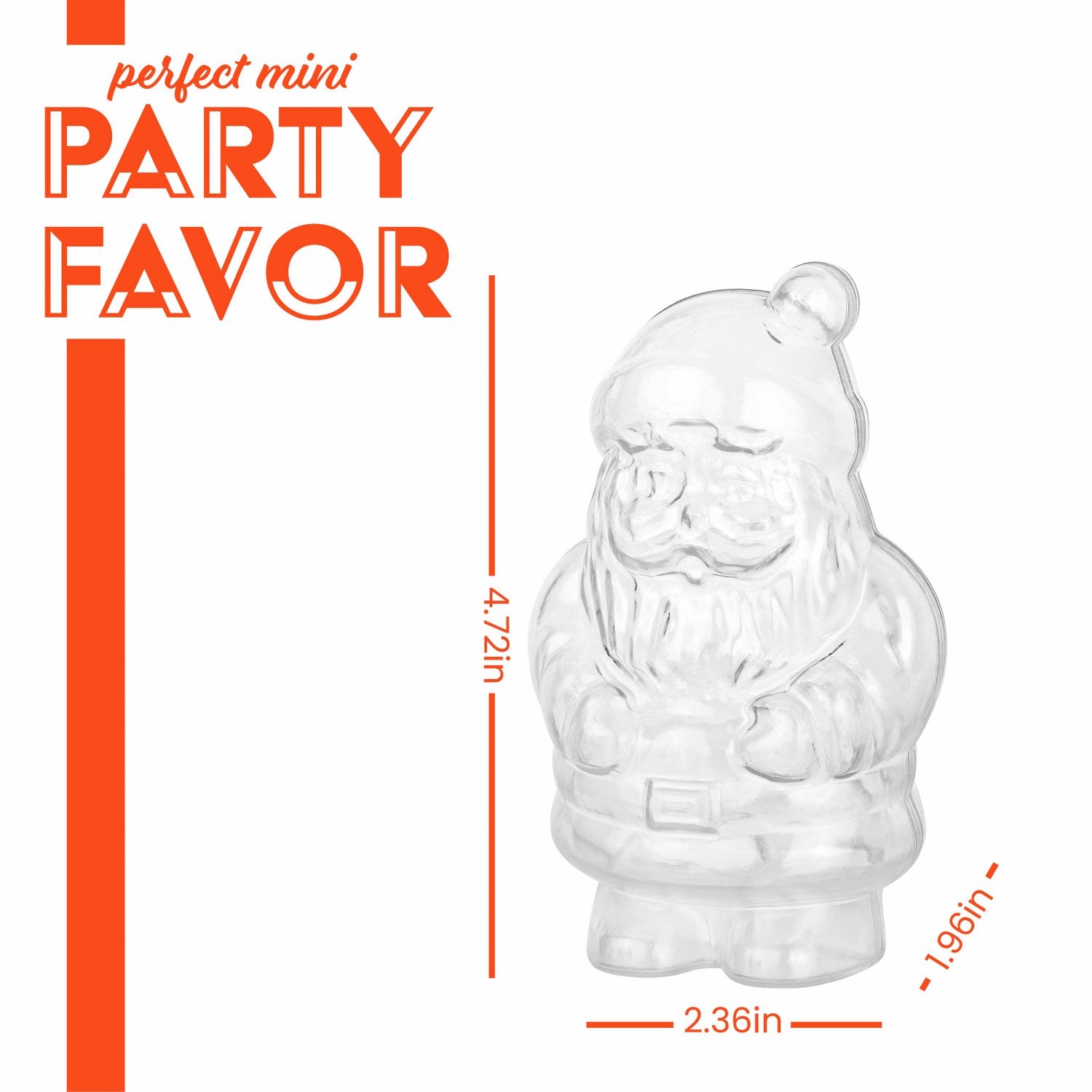 Santa Shaped Acrylic Candy Boxes 8 Pack 4.72"X2.36"X1.96"