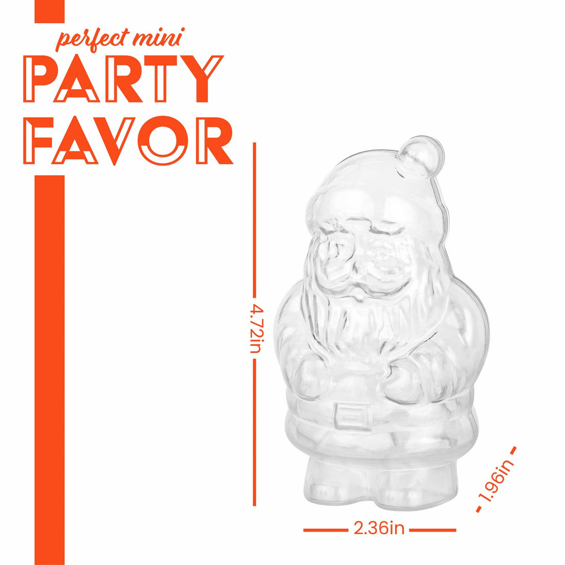 Santa Shaped Acrylic Candy Boxes 8 Pack 4.72"X2.36"X1.96"