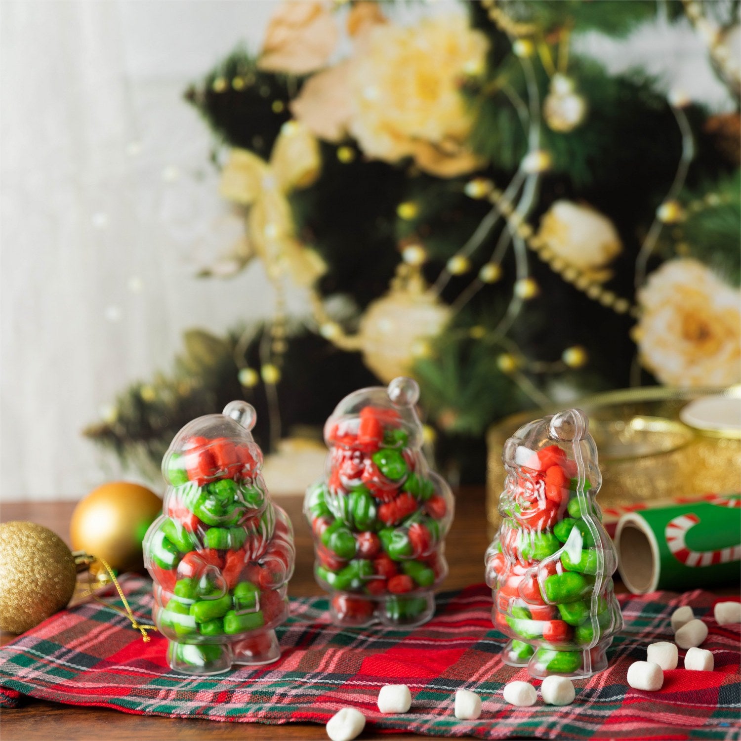 Santa Shaped Acrylic Candy Boxes 8 Pack 4.72"X2.36"X1.96"