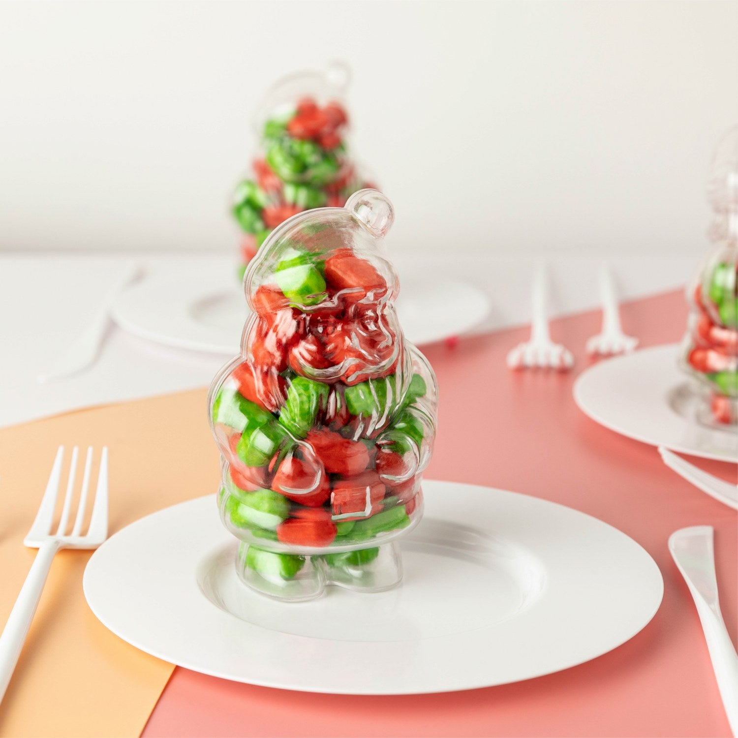 Santa Shaped Acrylic Candy Boxes 8 Pack 4.72"X2.36"X1.96"