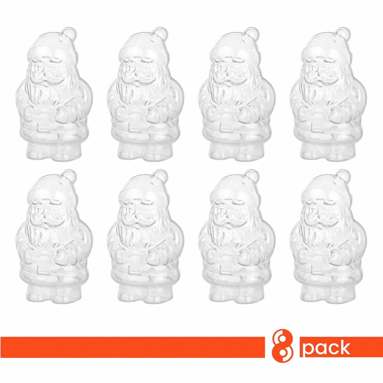Santa Shaped Acrylic Candy Boxes 8 Pack 4.72"X2.36"X1.96"