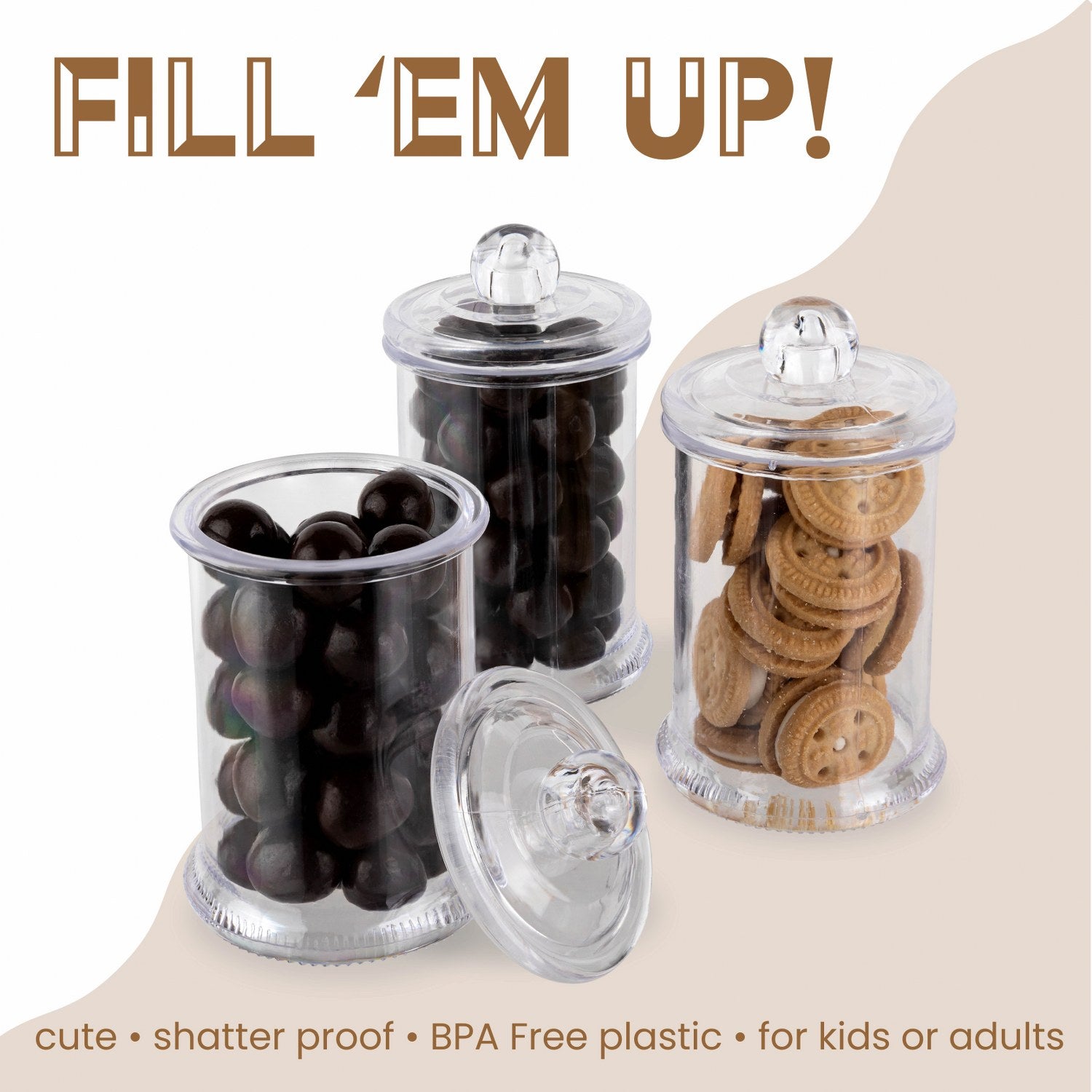 Cookie Jar Shaped Acrylic Candy Boxes 8 Pack 1.96"X3.14"