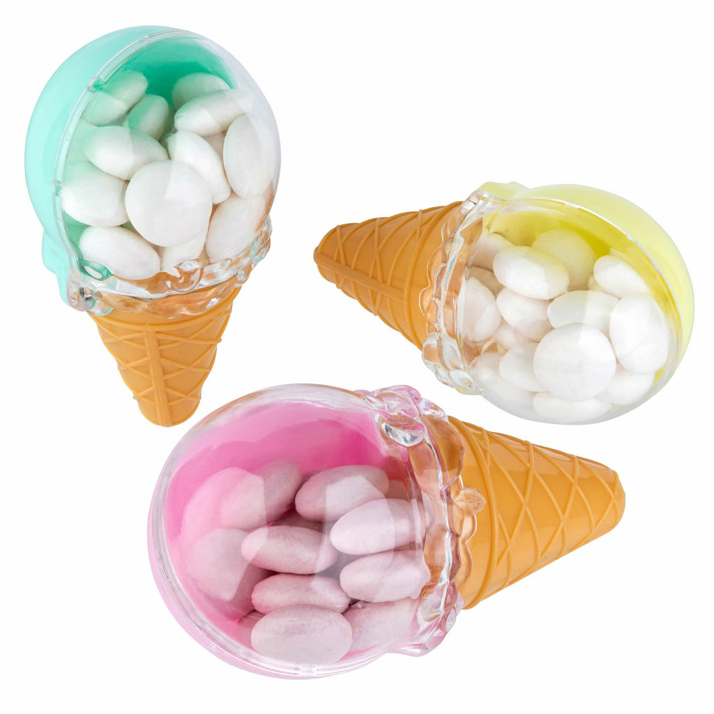 Ice Cream Shaped Acrylic Candy Boxes 12 Pack 2.36"X4.33"