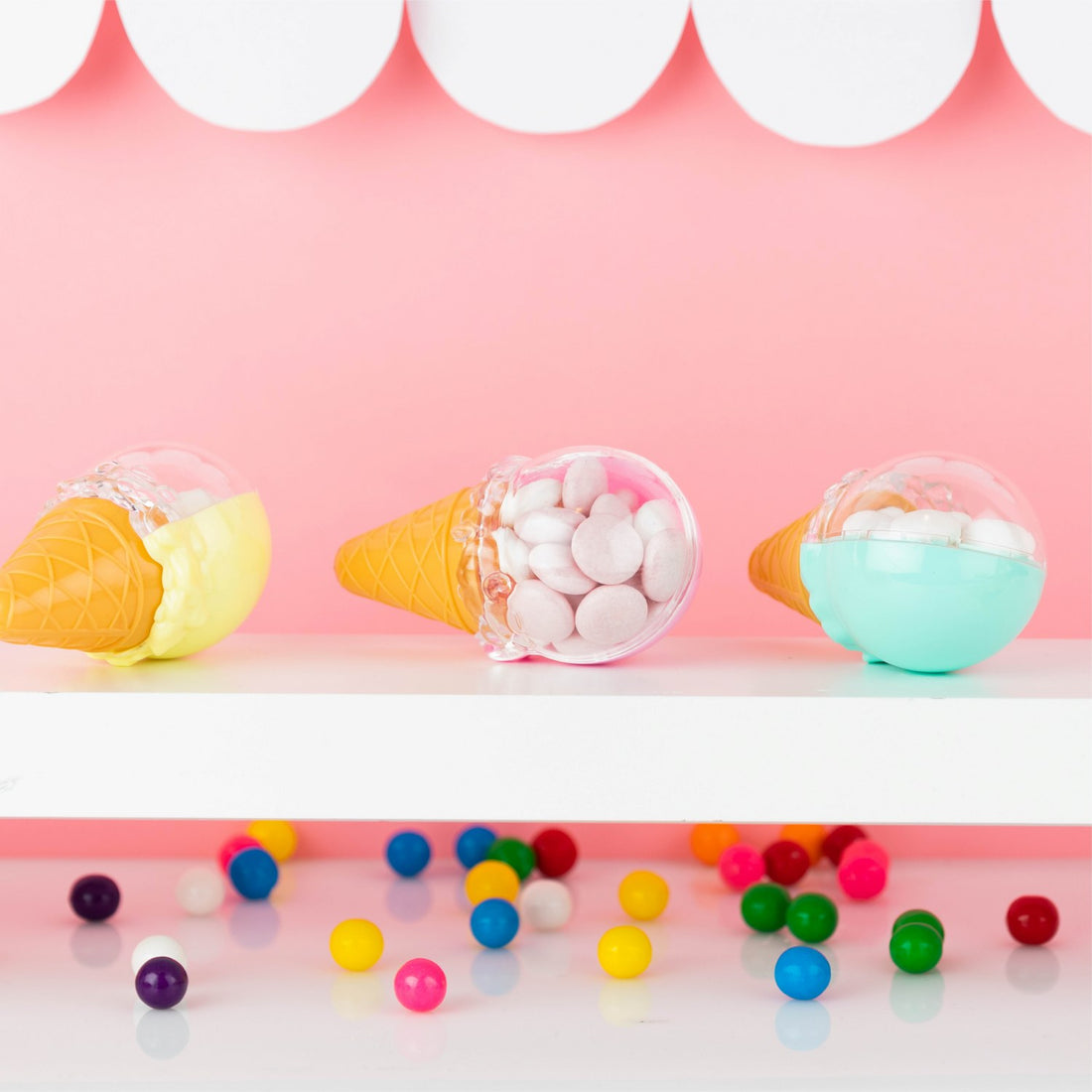 Ice Cream Shaped Acrylic Candy Boxes 12 Pack 2.36"X4.33"