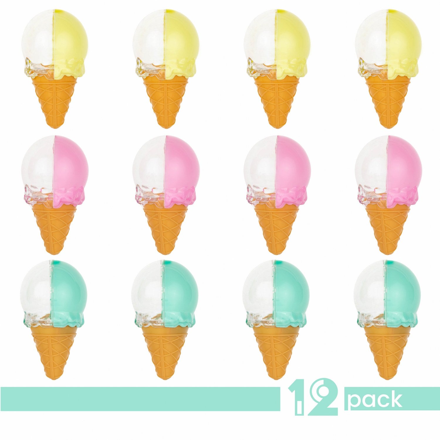 Ice Cream Shaped Acrylic Candy Boxes 12 Pack 2.36"X4.33"