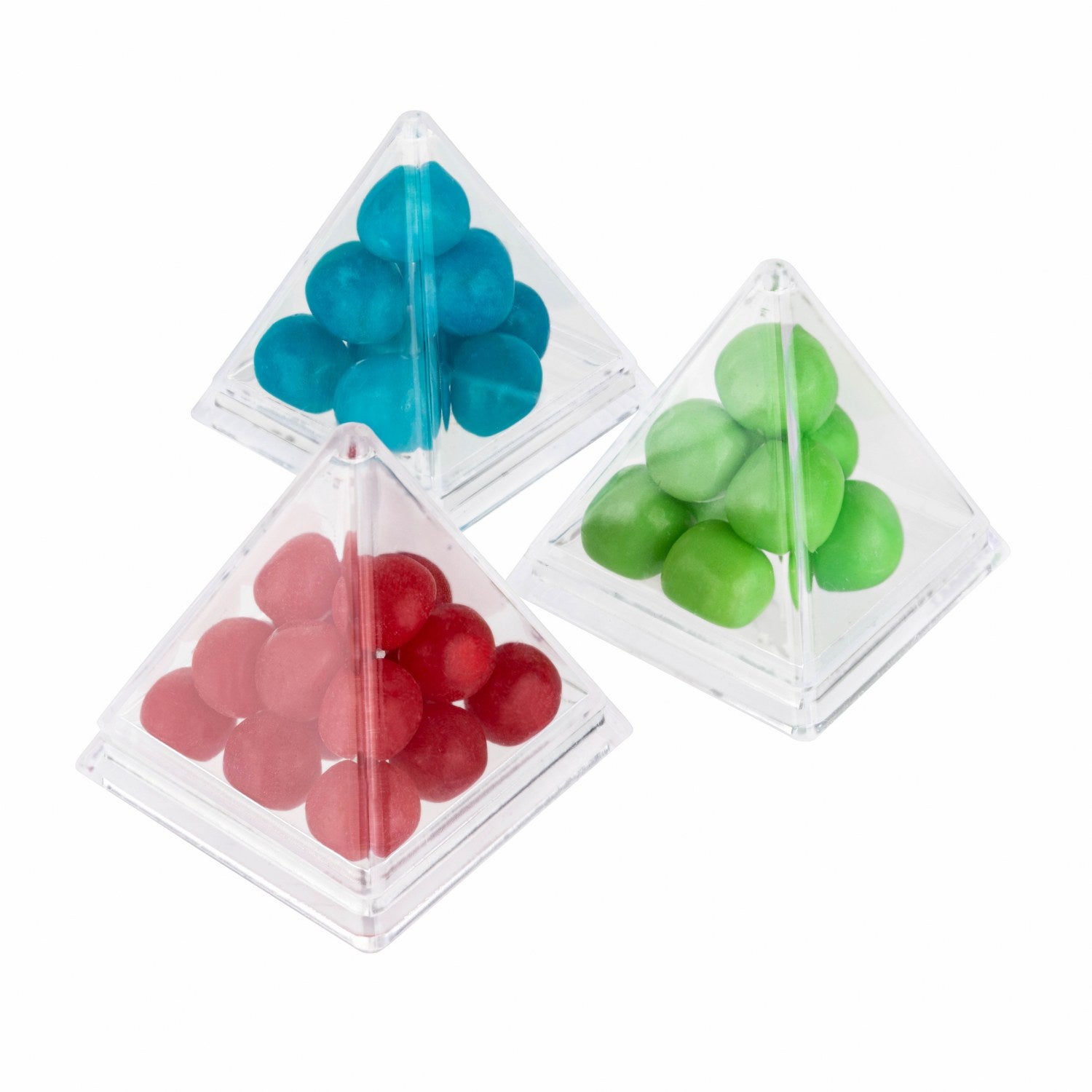 Pyramid Triangle Shaped Acrylic Candy Boxes 8 Pack 2.44"X2.44"X2.63"