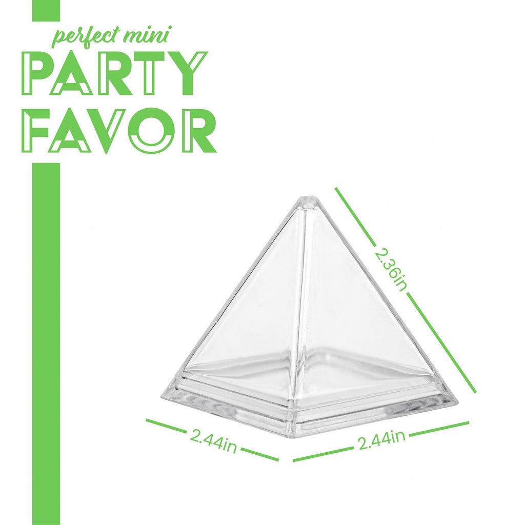 Pyramid Triangle Shaped Acrylic Candy Boxes 8 Pack 2.44"X2.44"X2.63"